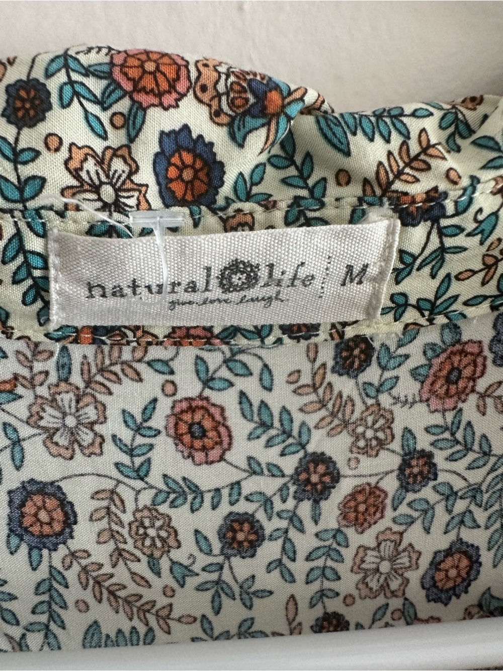 Natural Life Rebecca Midi Dress Cream Orange Border Medium - Picture 5 of 13